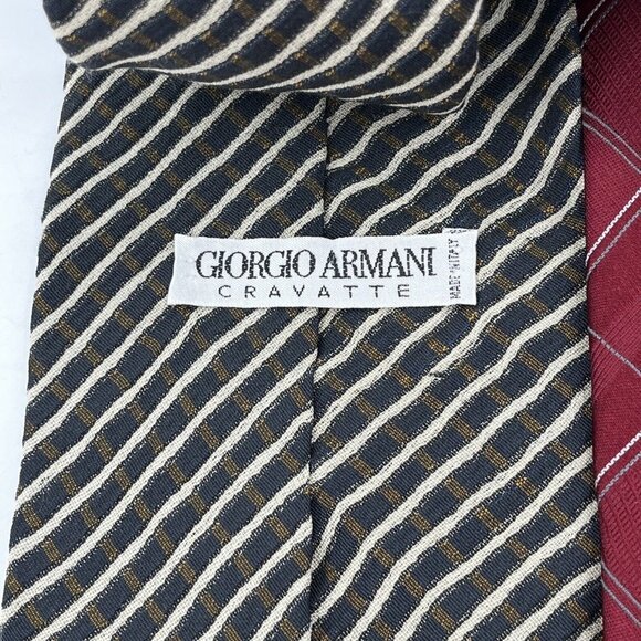 GIORGIO ARMANI Men's Silk Tie Necktie ITALY Luxury LOT of 3 EUC - Picture 8 of 16